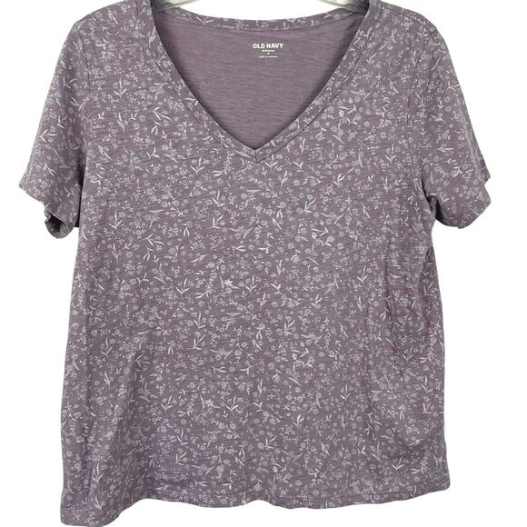 Old Navy Tops - Old Navy Women Everyday Short Sleeve T-shirt Purple Preppy Cottage  Size Medium